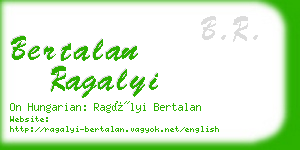 bertalan ragalyi business card